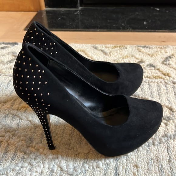 Mix No 9 Women’s black platform heels with small studs, size 6.5 - Picture 3 of 9